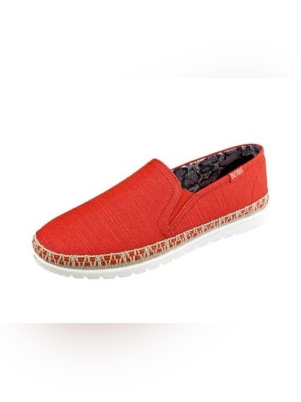 Skechers BOBS Orange Canvas Comfort Slip-Ons Memory Foam Womens 10W Walking Trav